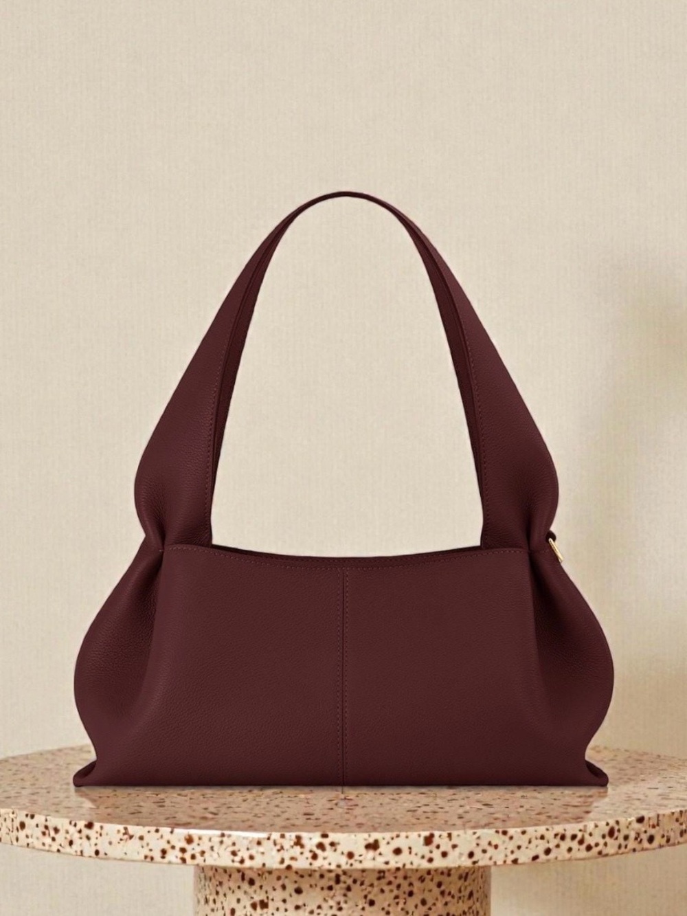 Genuine Leather Cloud Hobo Shoulder Bag - Minimalist Everyday Purse